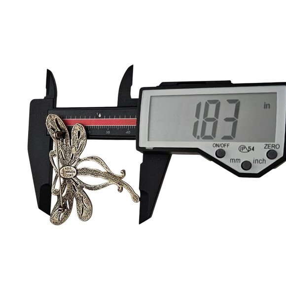 Sweet Romance Butterfly Brooch Clear Rhinestone Silver Tone Pin, Signed - Picture 8 of 10